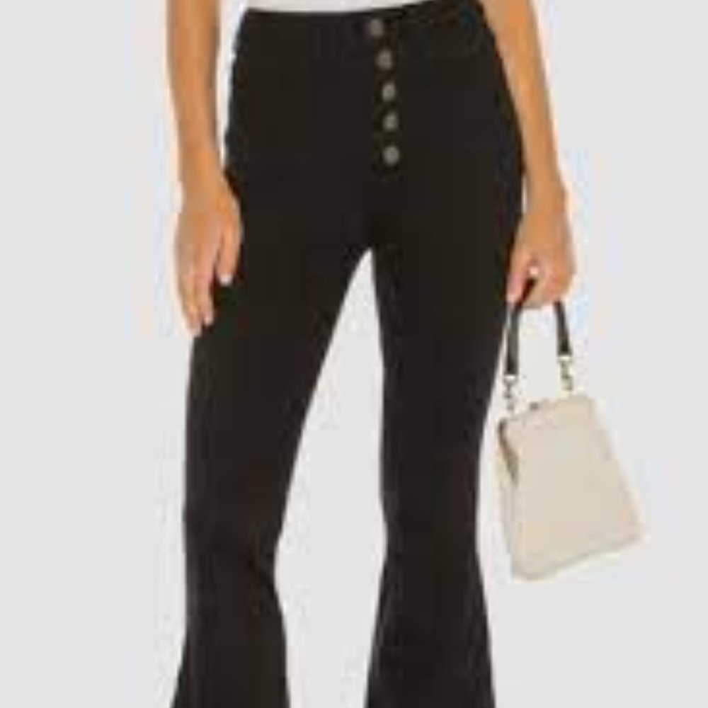 Mumu Blue high waisted black flare jeans